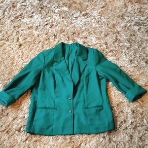 Vintage wool emerald green blazer